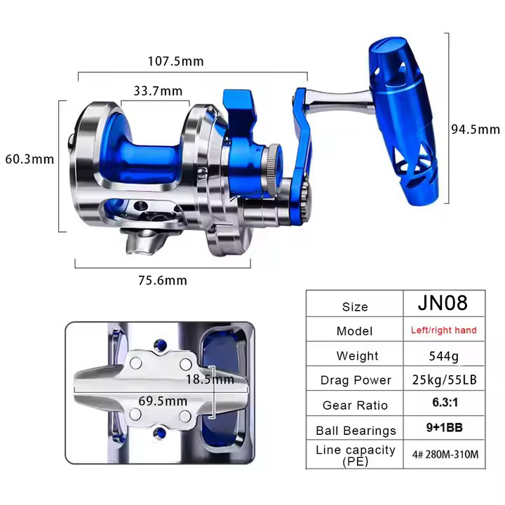Moulinet de pêche CNC tout en  - Trolling Reel avis et prix