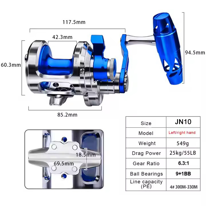 Moulinet de pêche CNC tout en  - Trolling Reel avis et prix